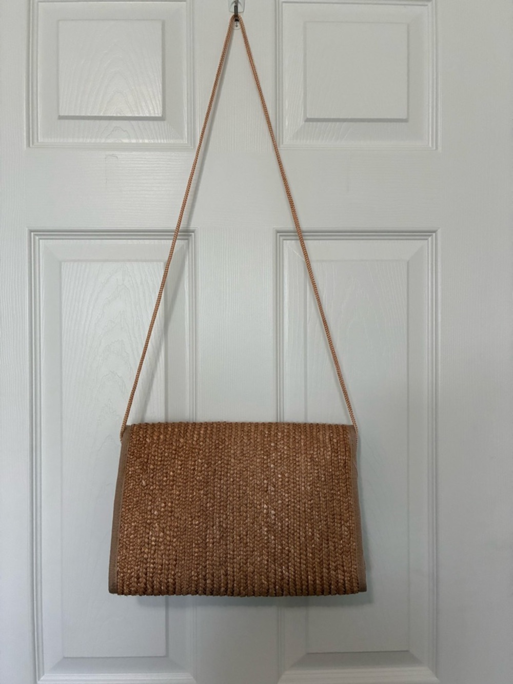 Woven Straw Rattan Wicker Purse Crossbody Waves Tandem Bags Of California - Picture 3 of 10